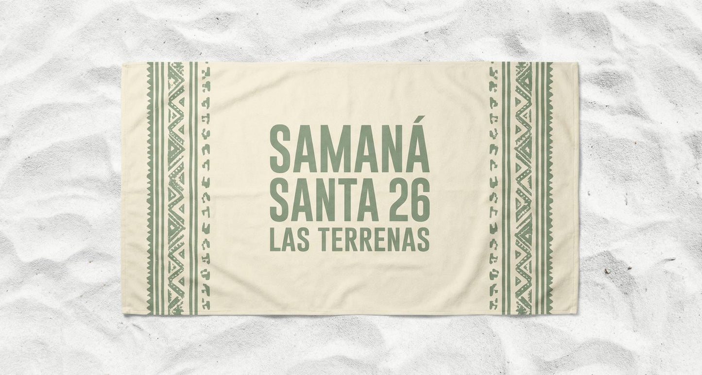 Toalla de Playa Samaná Santa 2026 · Edición Boho